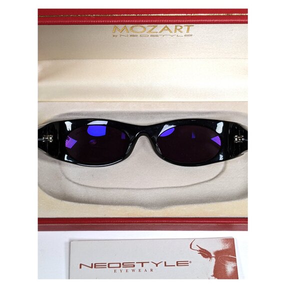 Neostyle Mozart 1401 Black & Swarovski Crystals Sunglasses 48-18 NOS Rare main image 10